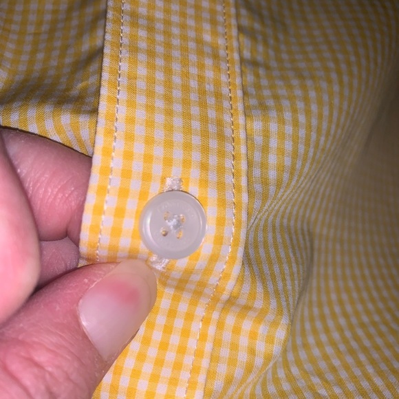 Calvin Klein Small Extra Fine Cotton Slim Fit Dress Shirt Yellow Plaid NWT - Picture 7 of 9